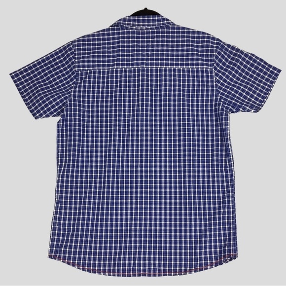 NEW Triple Five Soul Shirt Mens Large Short Sleeve Blue Checker 100% Cotton NWT - Picture 2 of 10